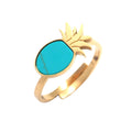 Bague Ananas et pierre semi-précieuse