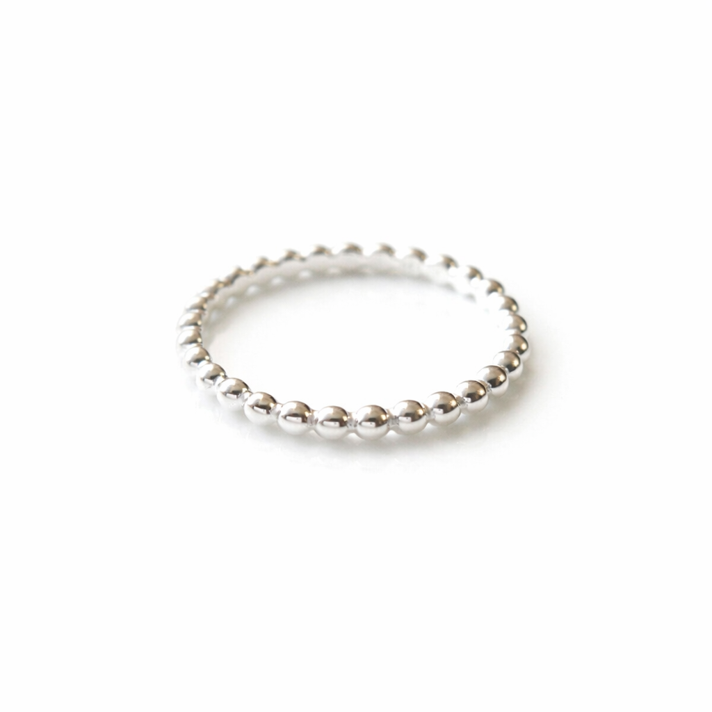 Bague petites perles/boules en Argent 925 - Alliance Anneau boules Argent bague superposable