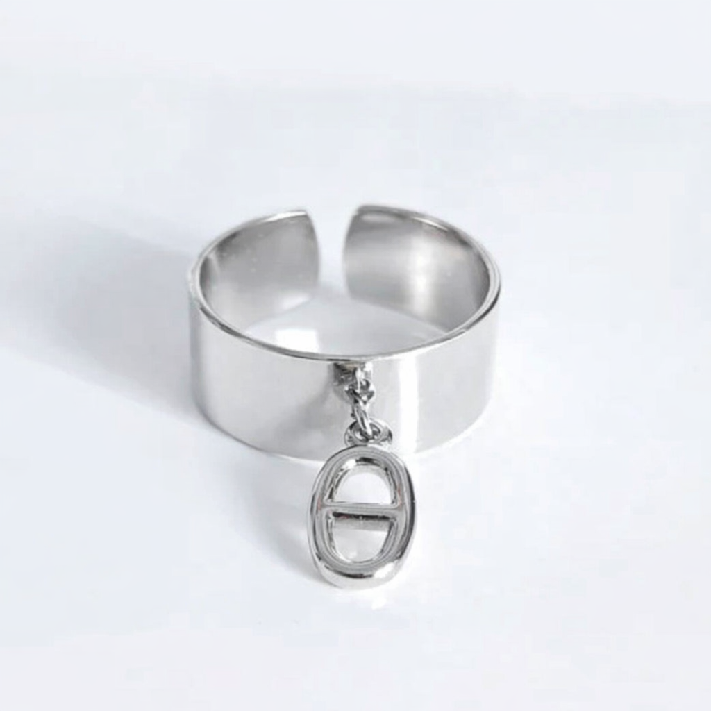 Bague médaille maille marine en acier inoxydable