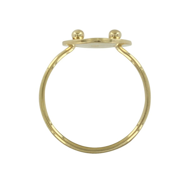 Bague pastille ronde plaqué or