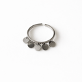 Bague ajustable en acier inoxydable avec médailles pendantes – Bijou minimaliste femme
