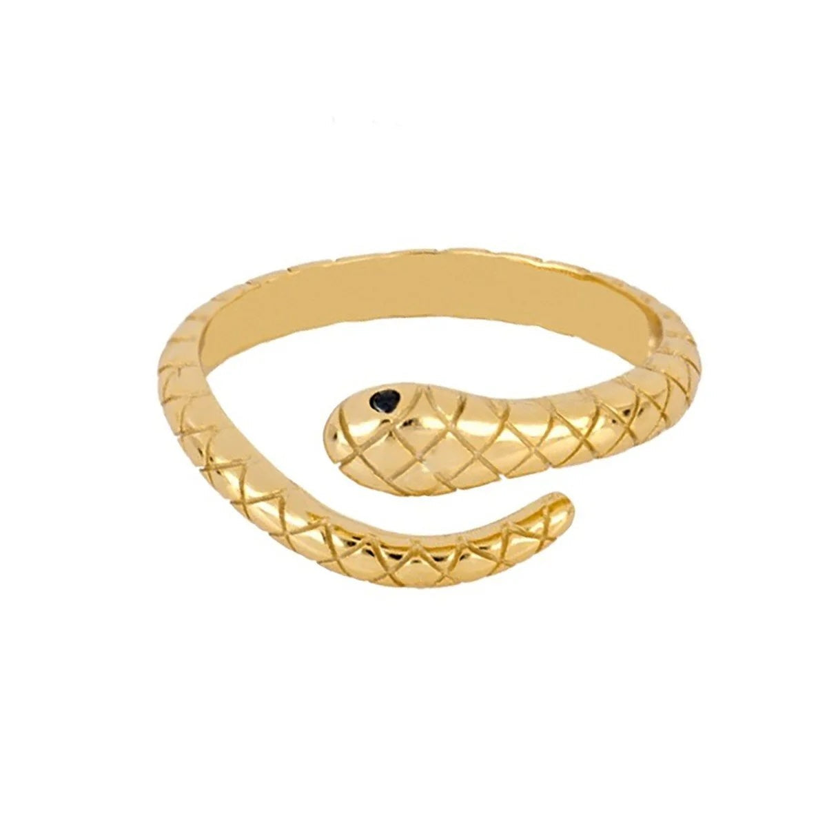 Bague serpent dorée à l'or fin - Alliance serpent