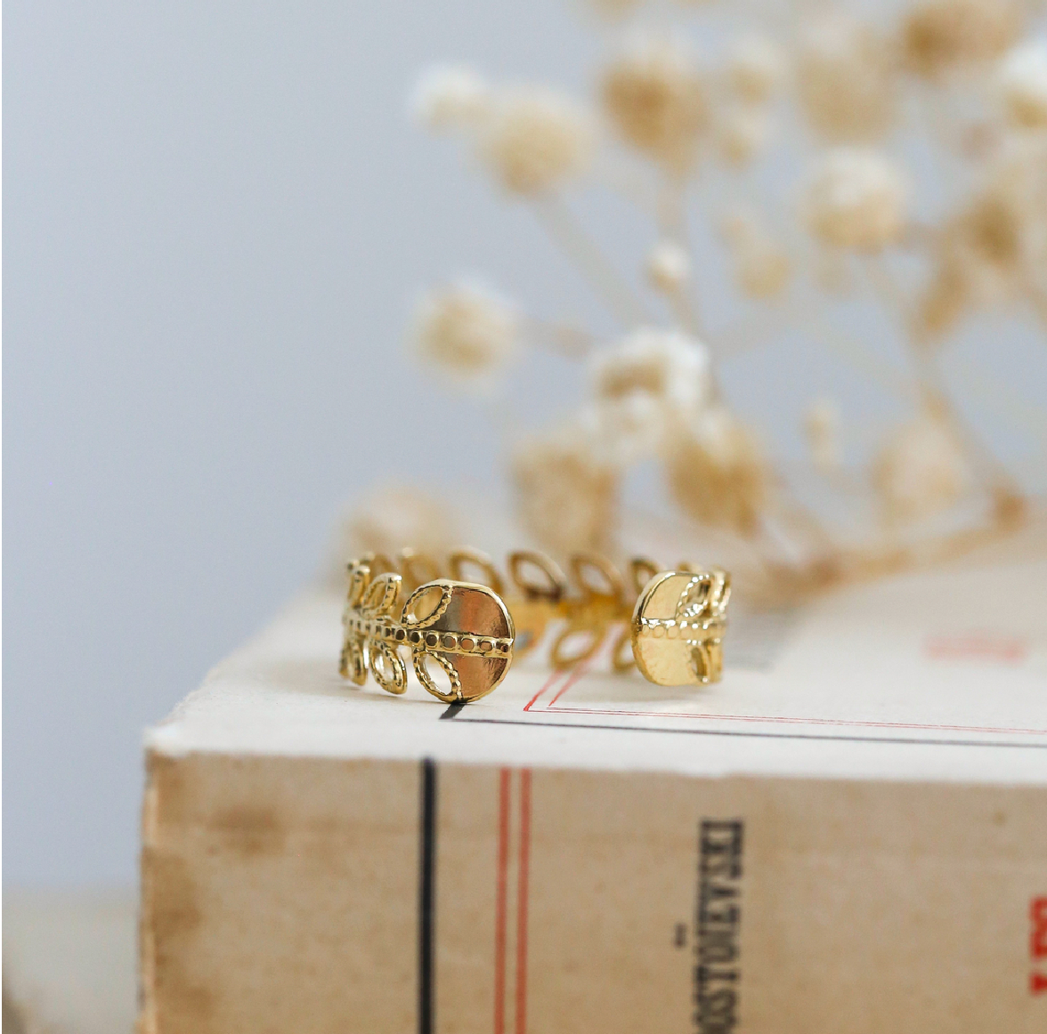 Bague Épi de Blé en acier inoxydable