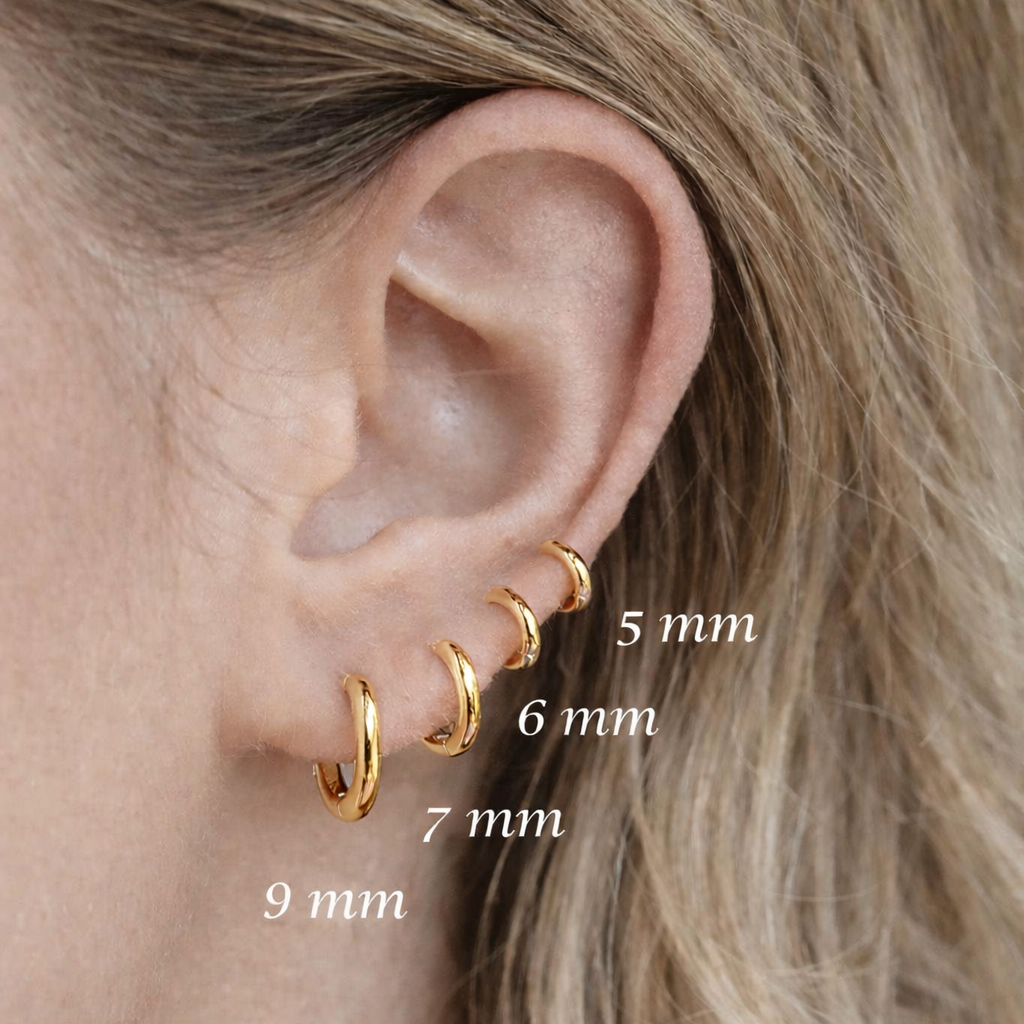 Boucles d'oreilles petites créoles lisses Plaqué or