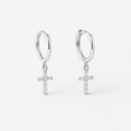 Boucles d'oreilles Créoles Croix - anneaux Croix - anneaux de cartilage en Argent 925