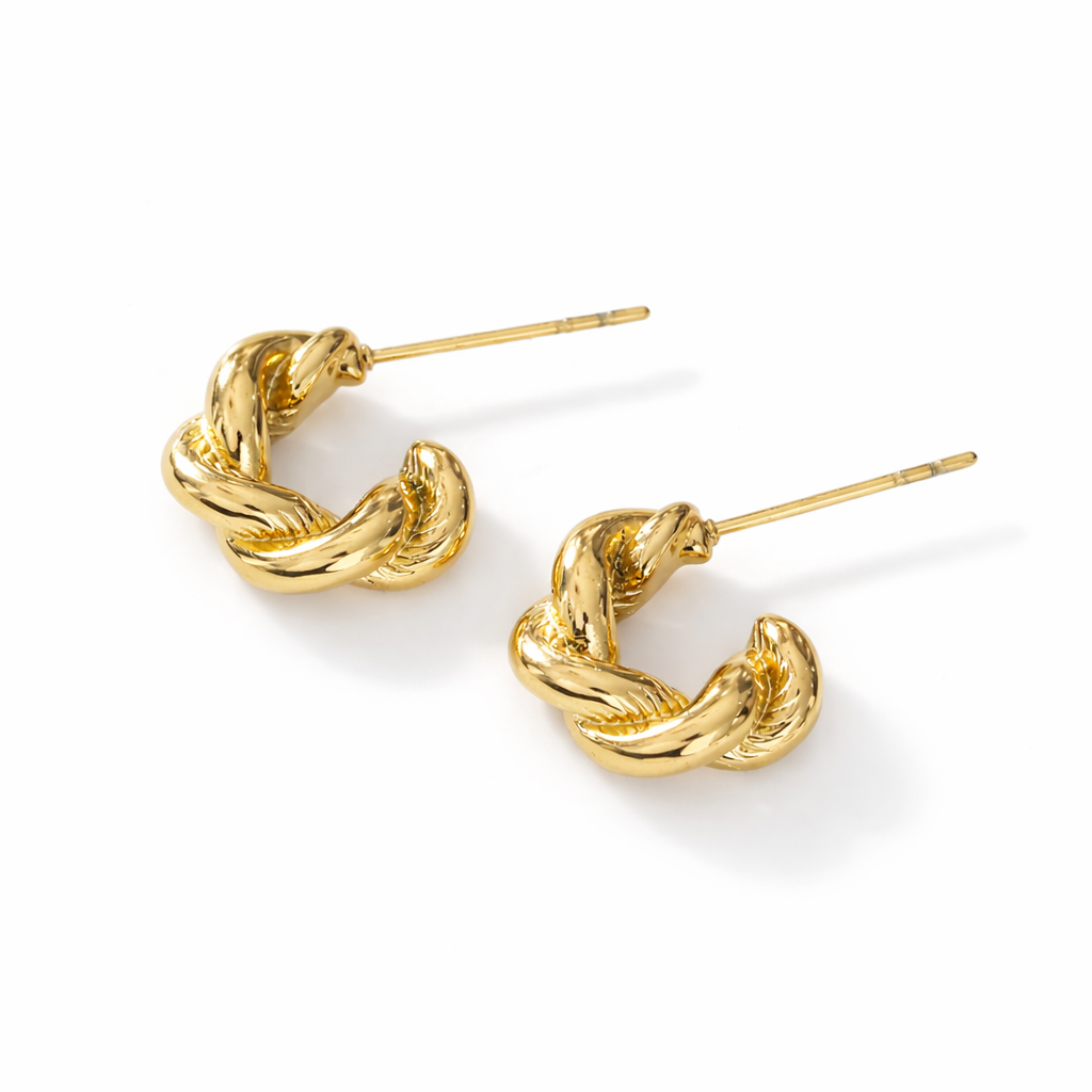 Boucles d'oreilles mini créoles tressées