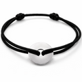 Bracelet médaille en Argent 925 - Bracelet Cercle / Cible sur cordon