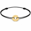 Bracelet médaille martelée en plaqué or - Bracelet Cercle / Cible martelée