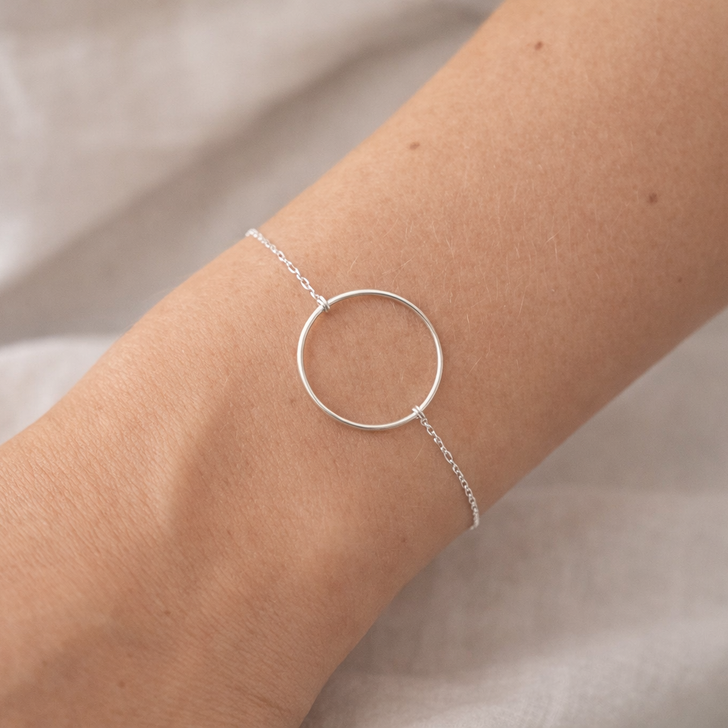 Bracelet rond - cercle - anneau fin en Argent 925