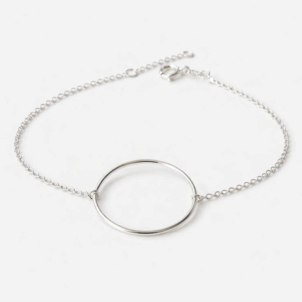Bracelet rond - cercle - anneau fin en Argent 925