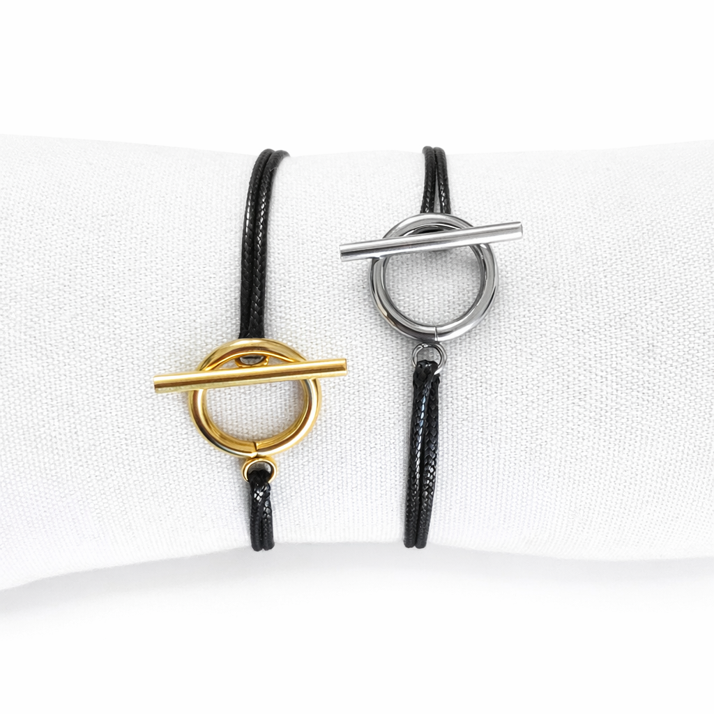 Bracelet fermoir T toggle - bracelet fermoir cercle et barre pour Elle&Lui