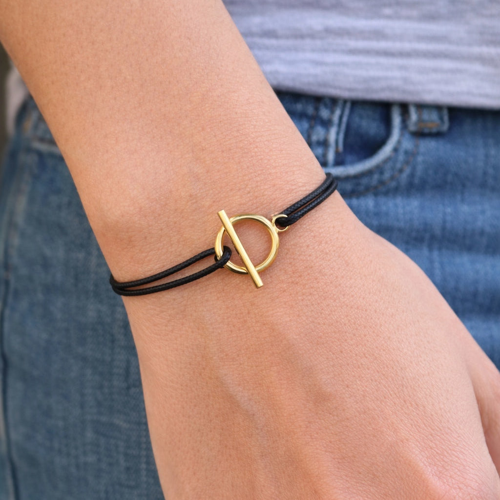 Bracelet fermoir T toggle - bracelet fermoir cercle et barre pour Elle&Lui
