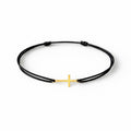 Bracelet Croix en plaqué Or sur Cordon