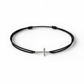 Bracelet Croix en Argent 925 sur Cordon