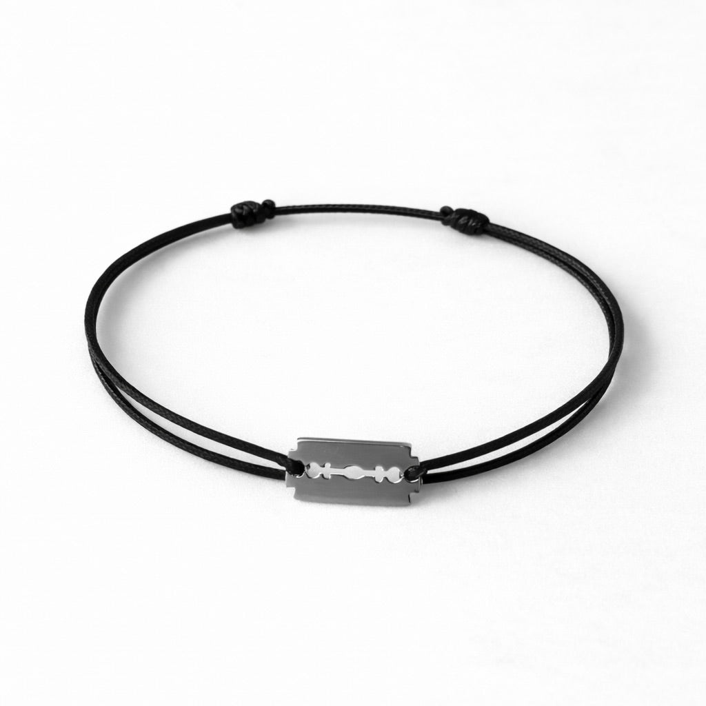Bracelet Lame de Rasoir en Argent 925 sur cordon