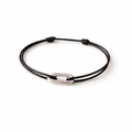 Bracelet maillon plat en Argent 925 sur cordon