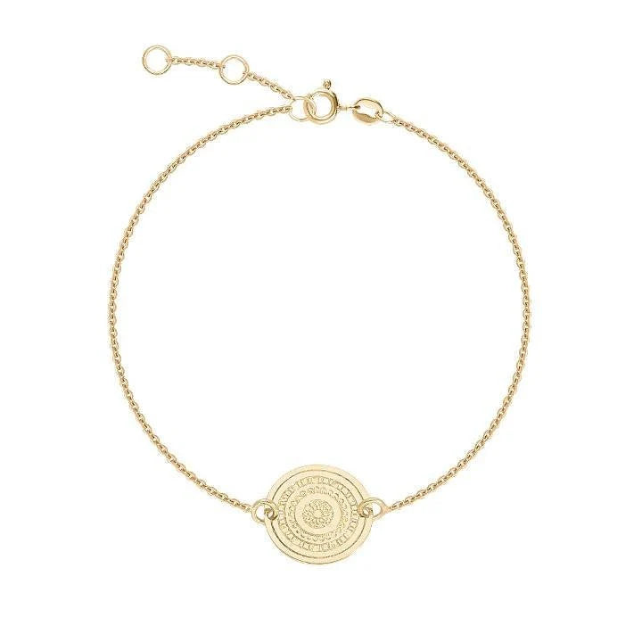 Bracelet chainette médaille Maya - Bracelet Ethnique en plaqué Or