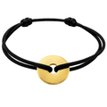 Bracelet médaille en plaqué or - Bracelet Cercle / Cible sur cordon