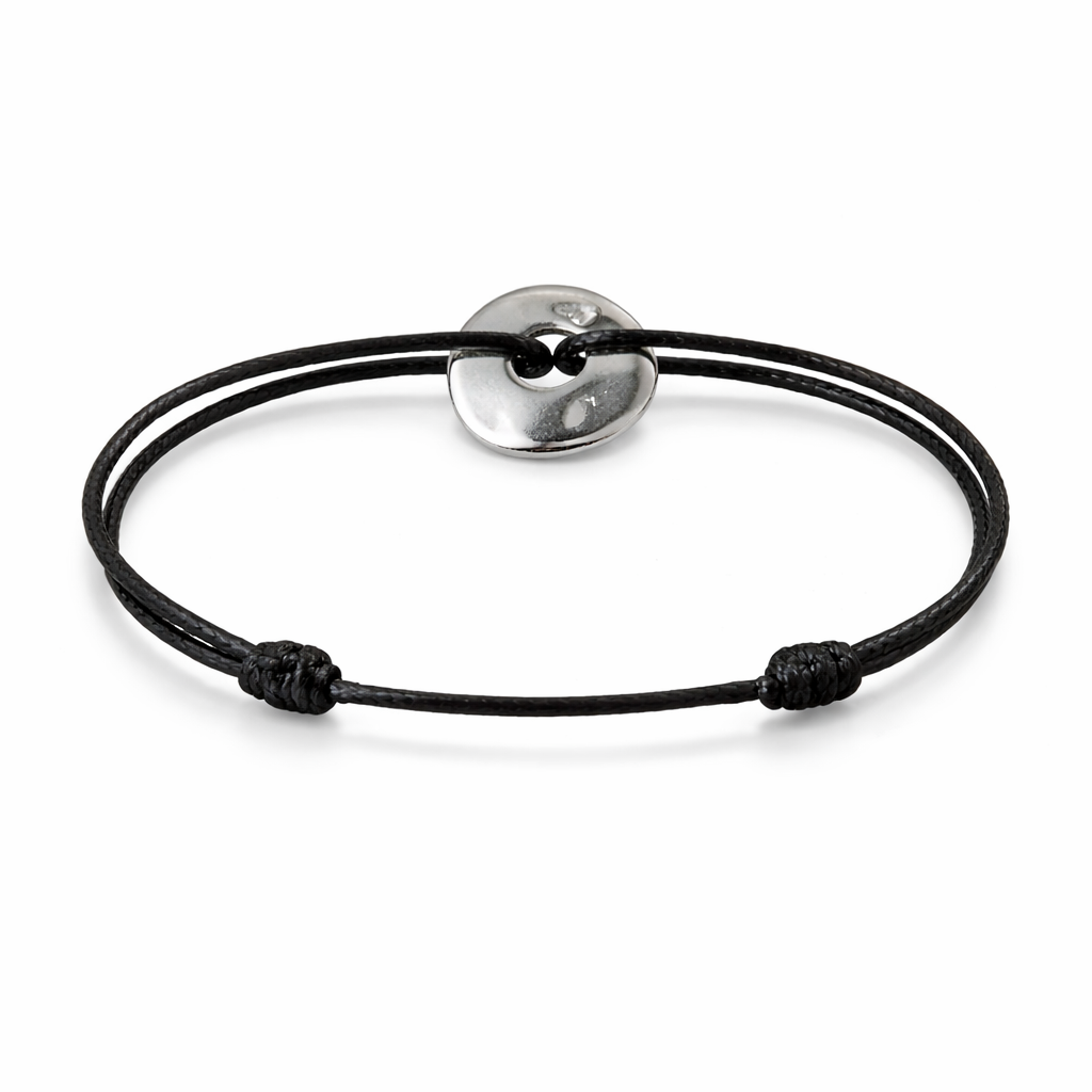 Bracelet Cercle / Cible Asymétrique sur cordon