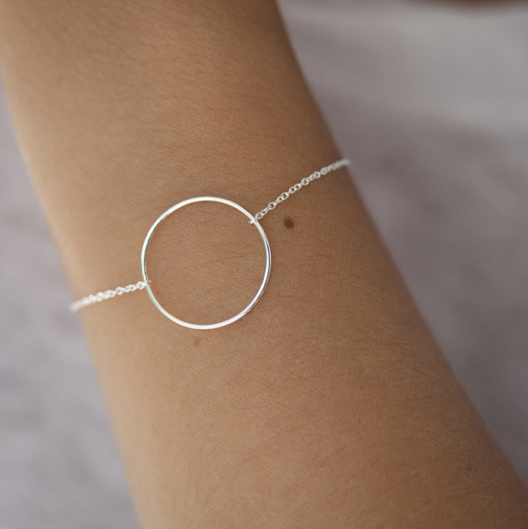 Bracelet rond - cercle - anneau fin en Argent 925