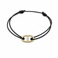Bracelet maille marine dorée sur cordon - Bijou nautique Bracelet porte bonheur Bracelet marin