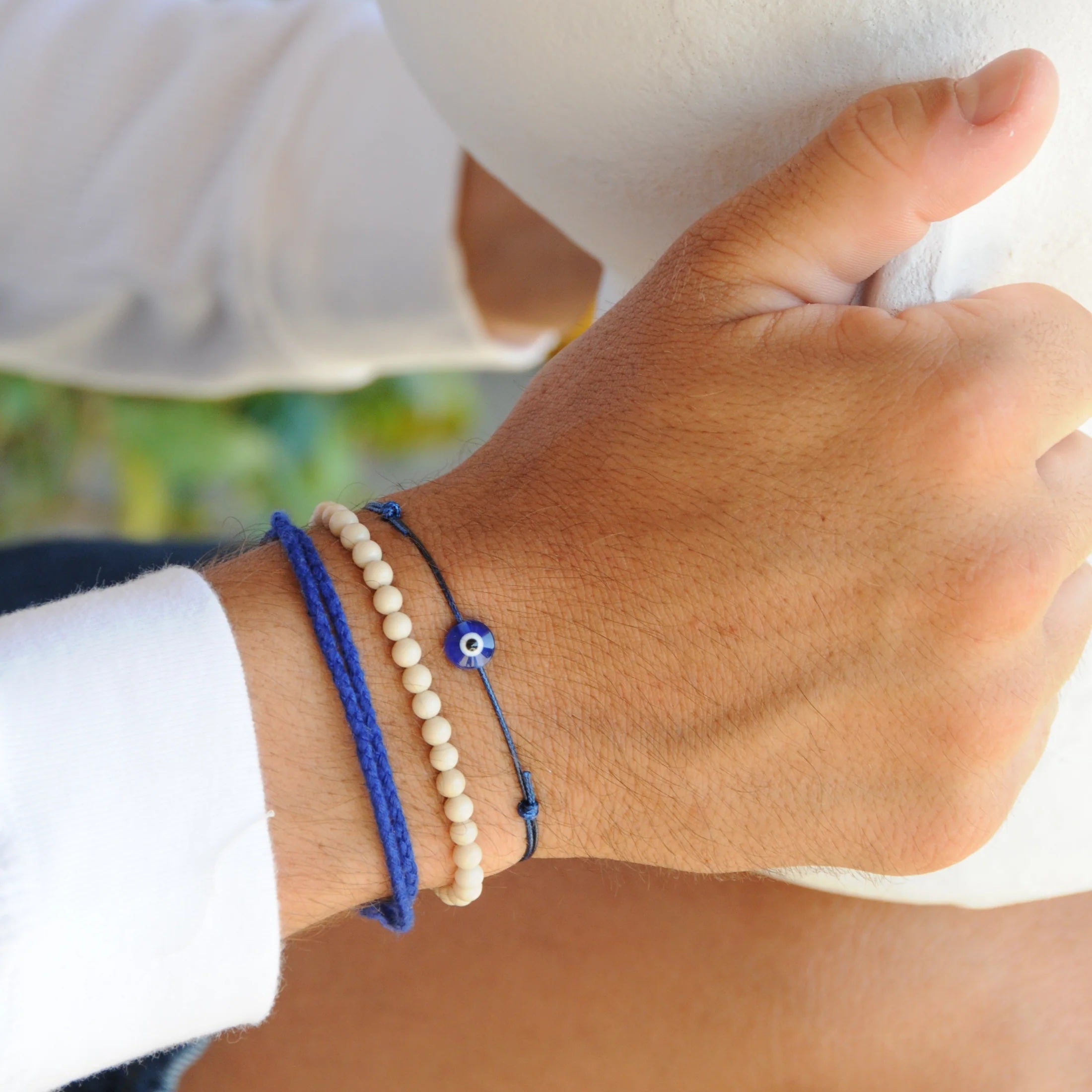 Bracelet oeil contre le mauvais oeil porte bonheur - Voyage à Santorin