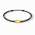 Bracelet gros maillon plaqué dorée sur cordon