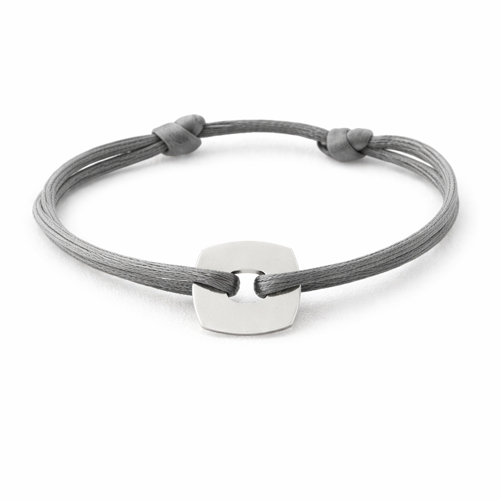 Bracelet médaille / cible carrée en Argent 925