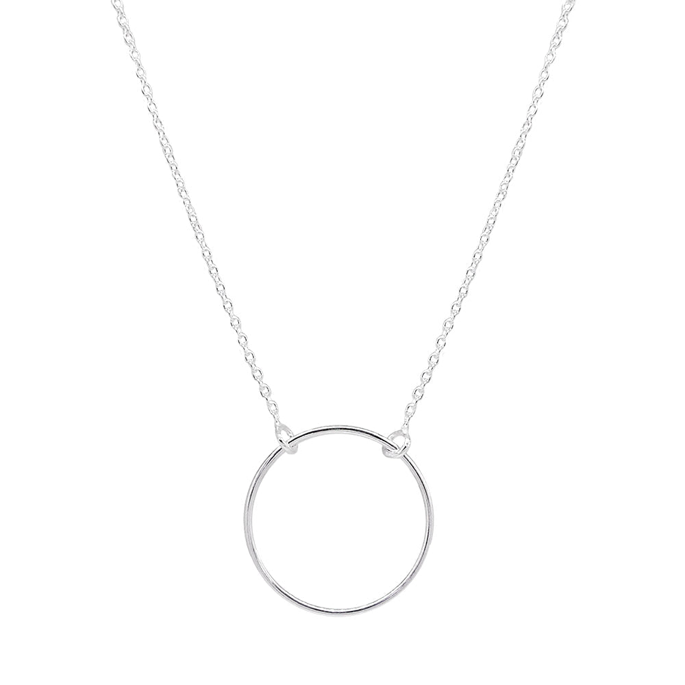 Collier rond - cercle - anneau fin en Argent 925
