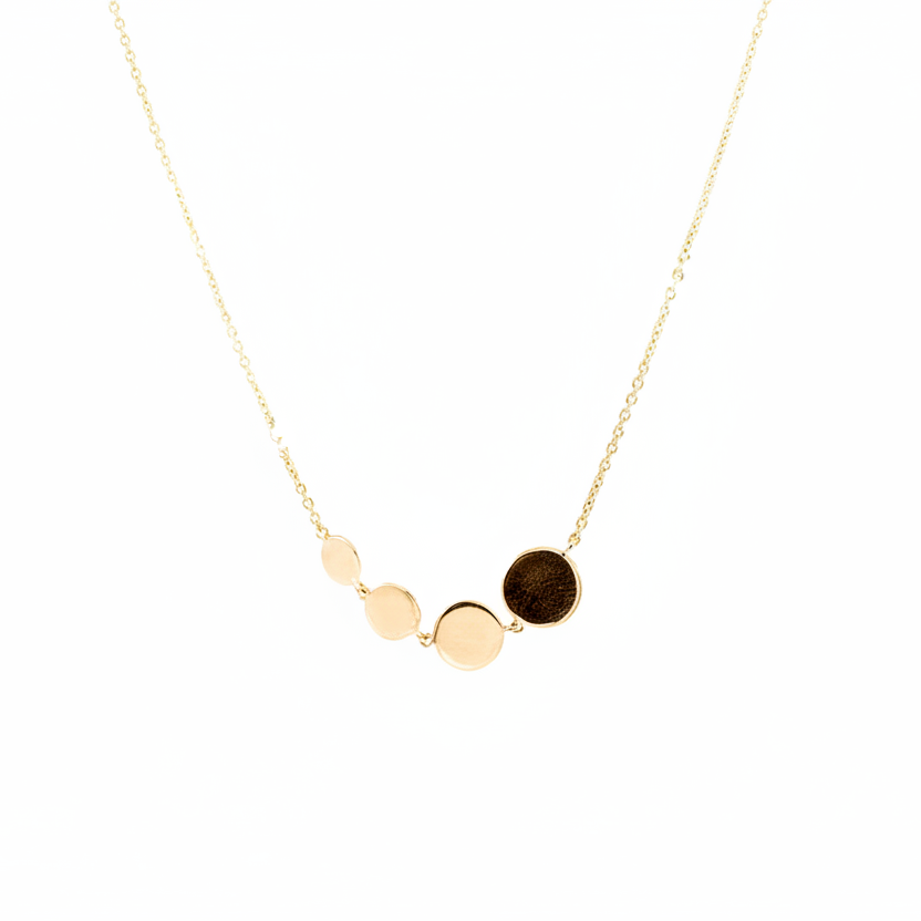 Collier 4 pastilles / ronds plaqué or