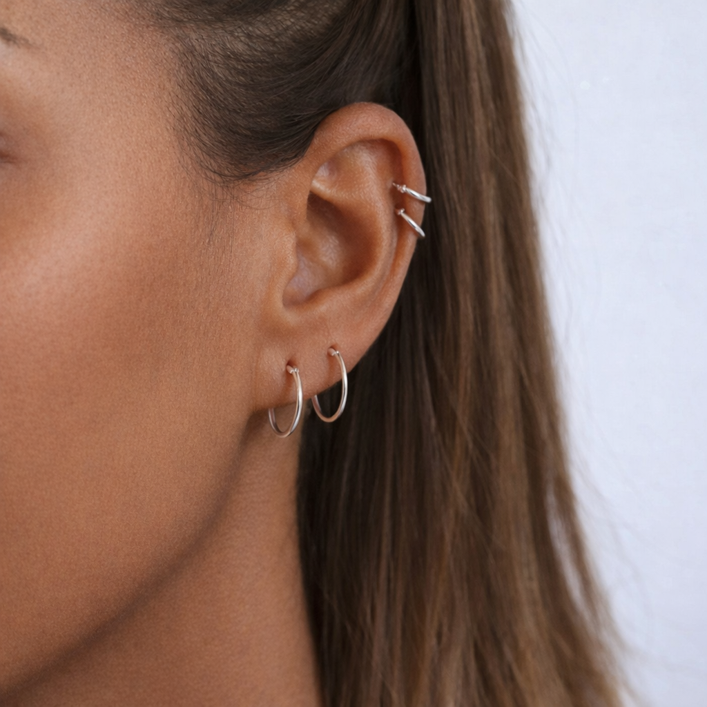 Boucles d’oreilles mini créoles en Argent 925