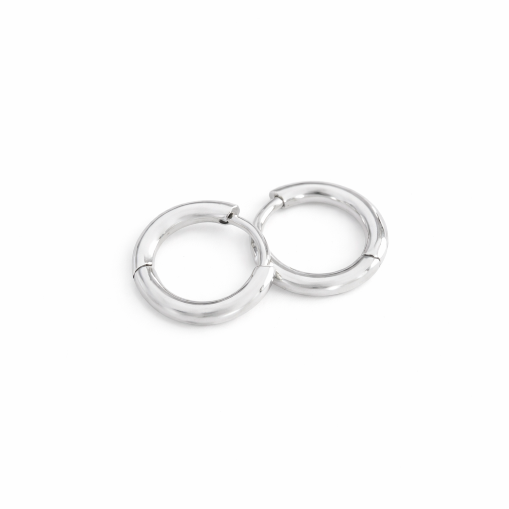 Boucles d'oreilles petites créoles lisses Argent 925