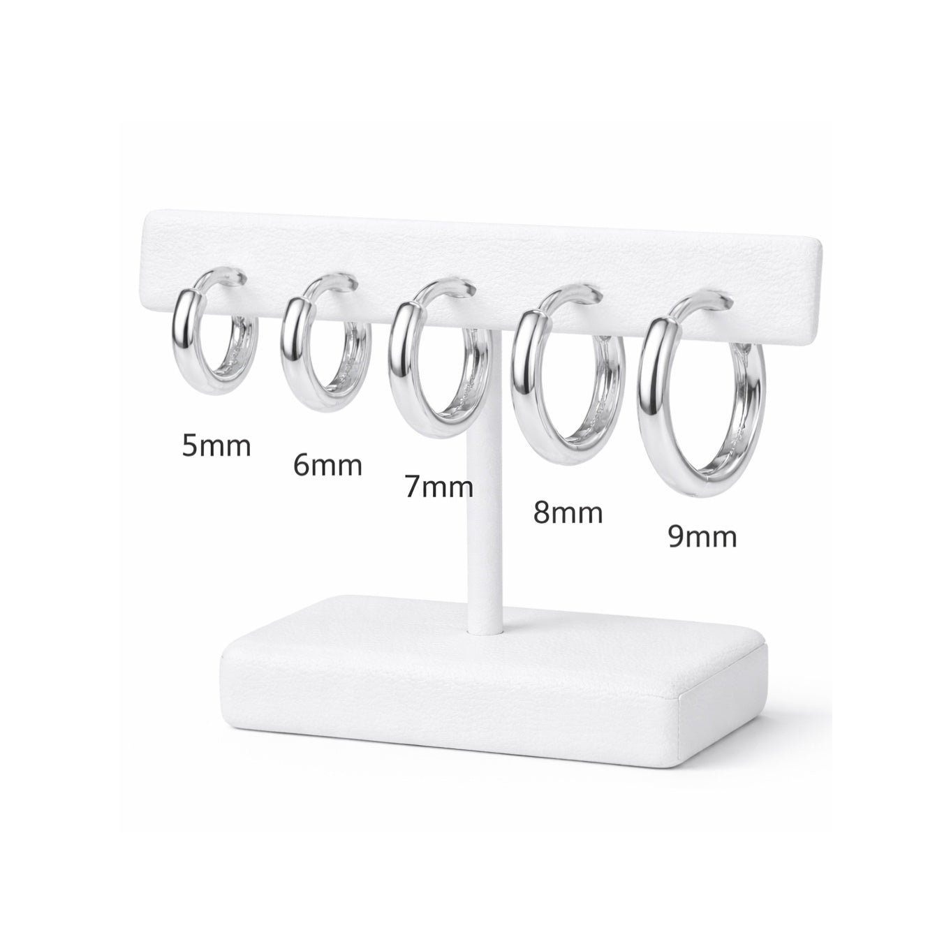 Boucles d'oreilles petites créoles lisses Argent 925