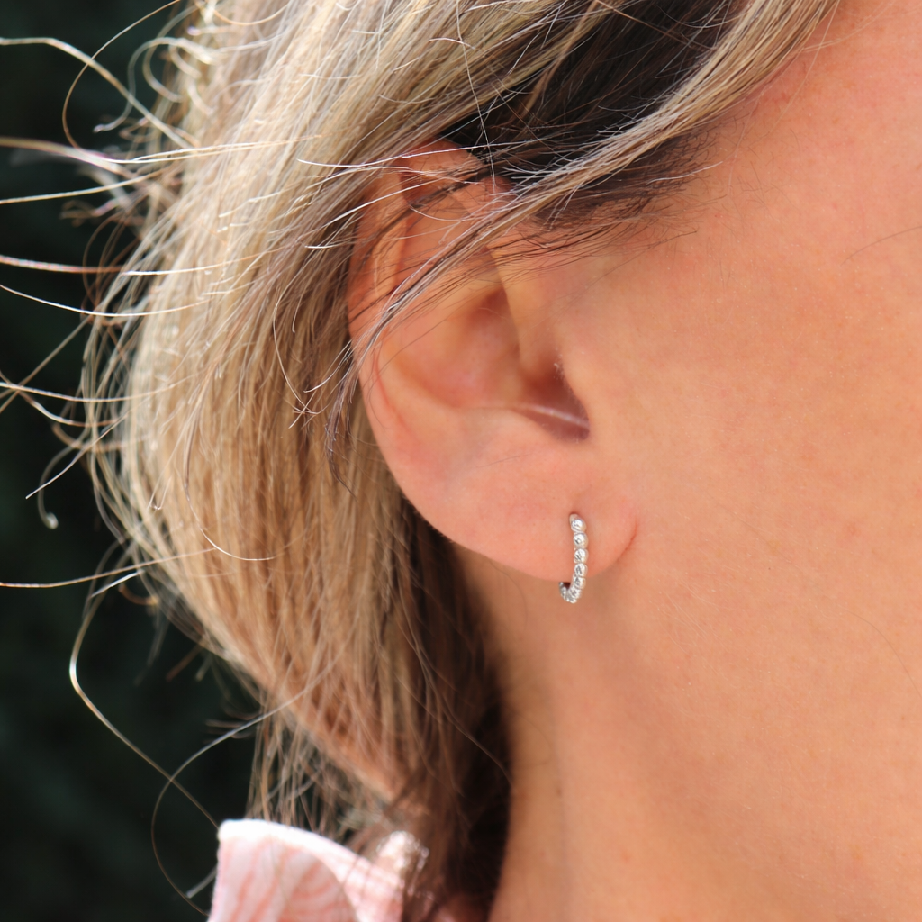 Boucles d’oreilles anneaux mini créoles petites boules Argent 925 diamètre 6,7,8 ou 9 mm idée cadeau fille femme