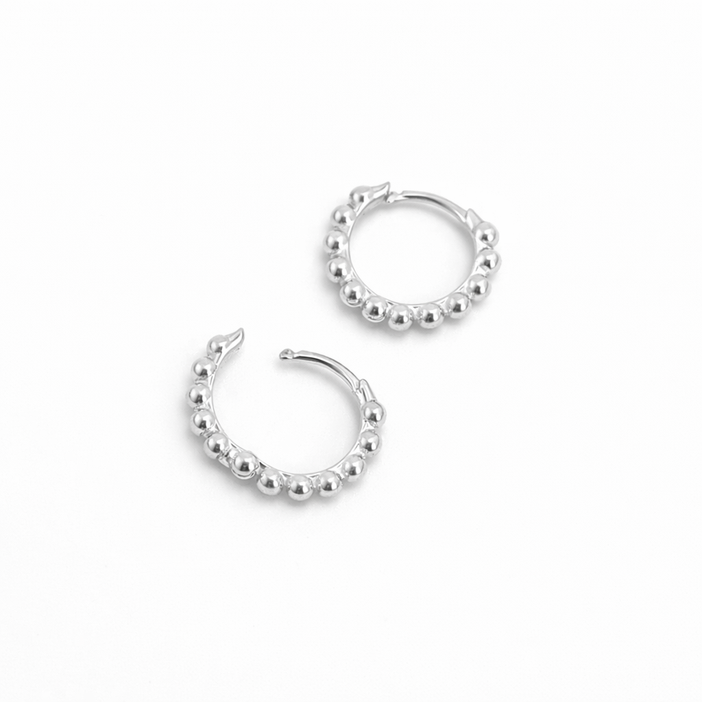 Boucles d’oreilles anneaux mini créoles petites boules Argent 925 diamètre 6,7,8 ou 9 mm idée cadeau fille femme