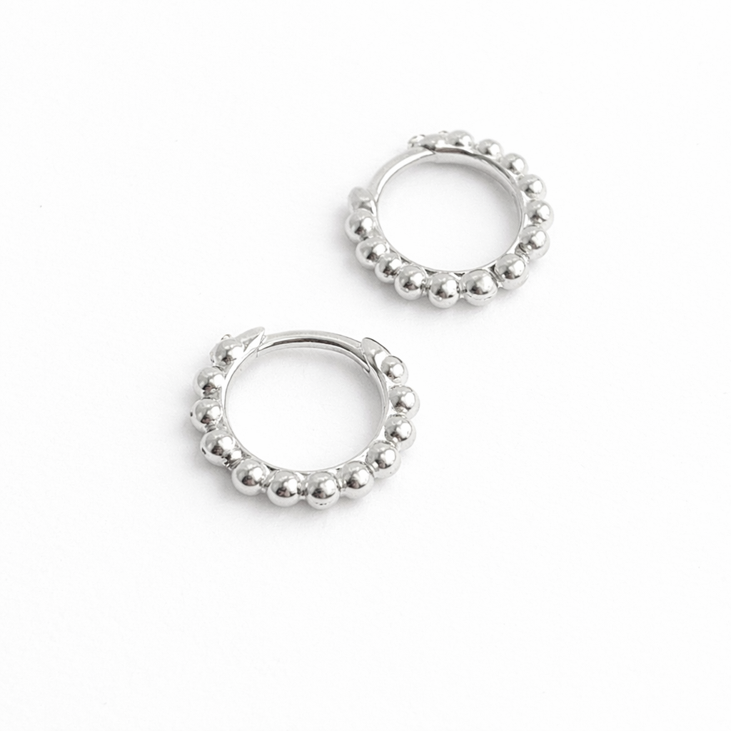 Boucles d’oreilles anneaux mini créoles petites boules Argent 925 diamètre 6,7,8 ou 9 mm idée cadeau fille femme