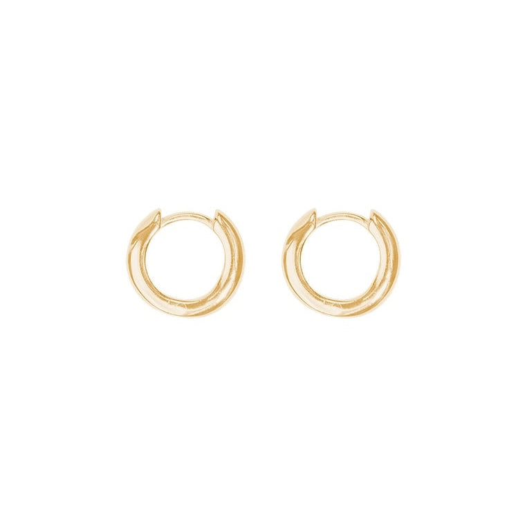 Boucles d'oreilles petites créoles lisses Plaqué or