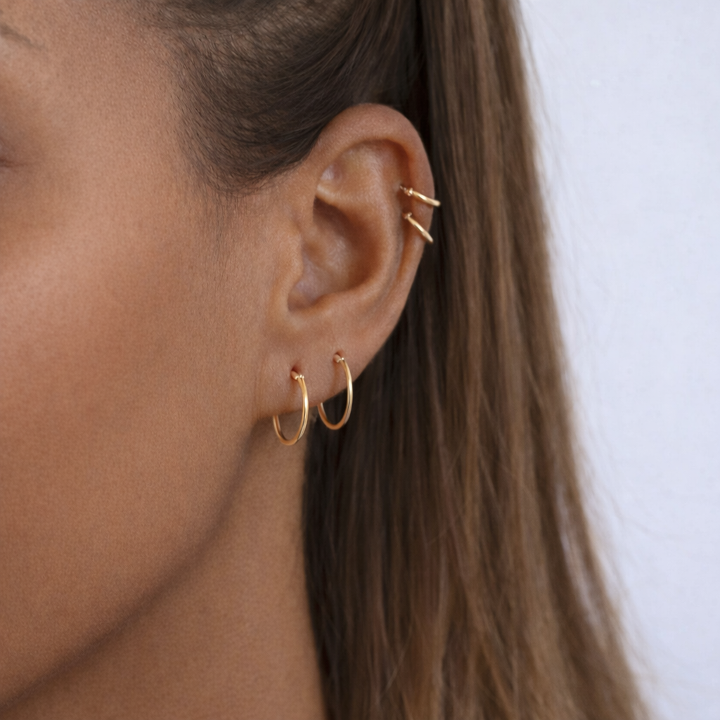 Boucles d’oreilles mini créoles en plaqué Or