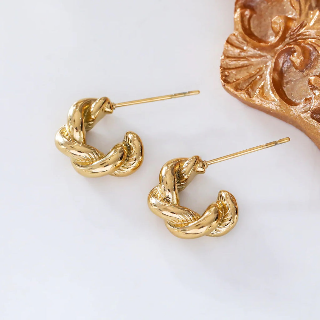 Boucles d'oreilles mini créoles tressées
