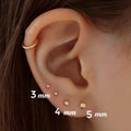 Puces d'oreilles boules plaqué Or diamètre 3, 4, ou 5 mm - Boucles d'oreilles puces, clous, boules.