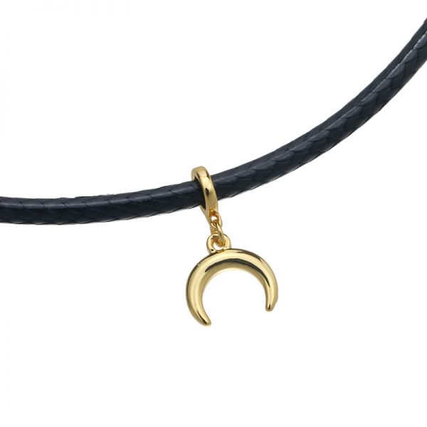 Collier ras-de-cou pendentif corne - Buffalo Charm - Taille réglable.