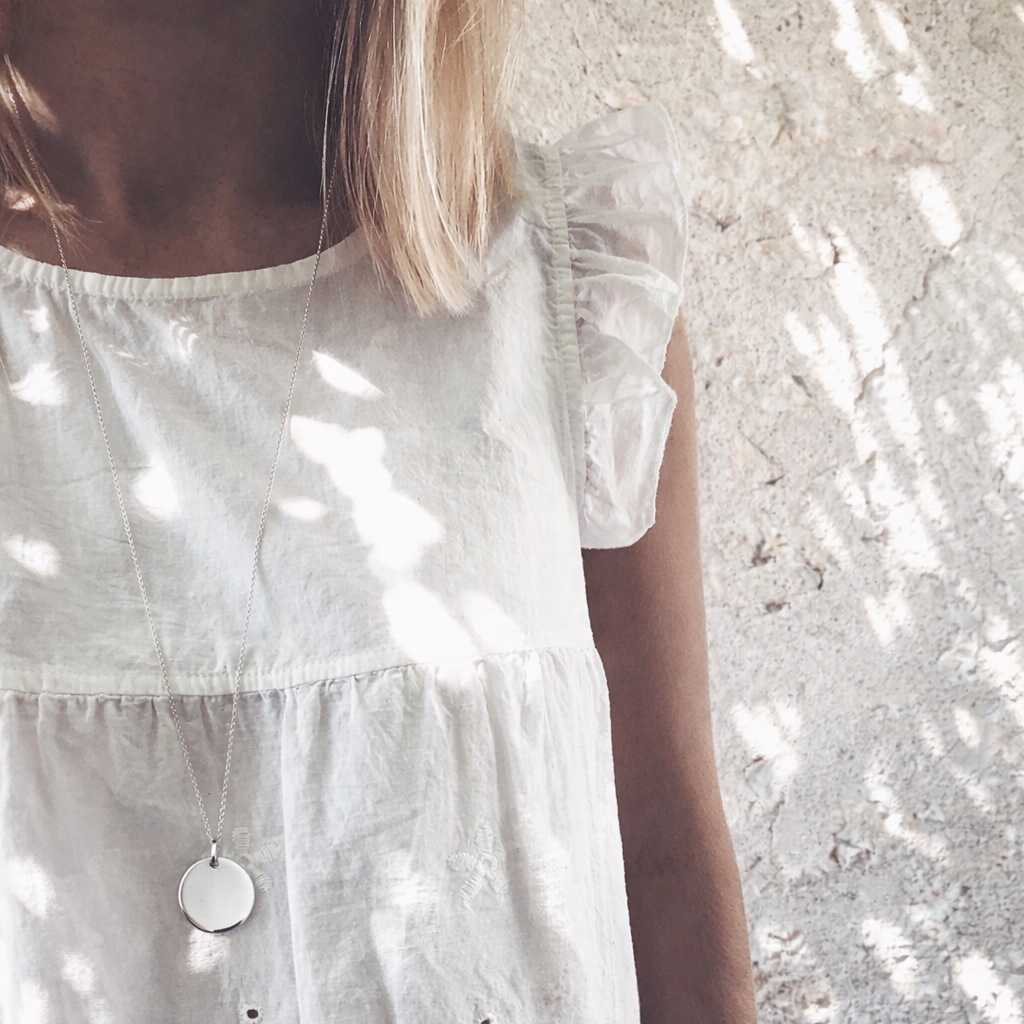 Sautoir avec pendentif médaille en Argent 925, sautoir médaillon