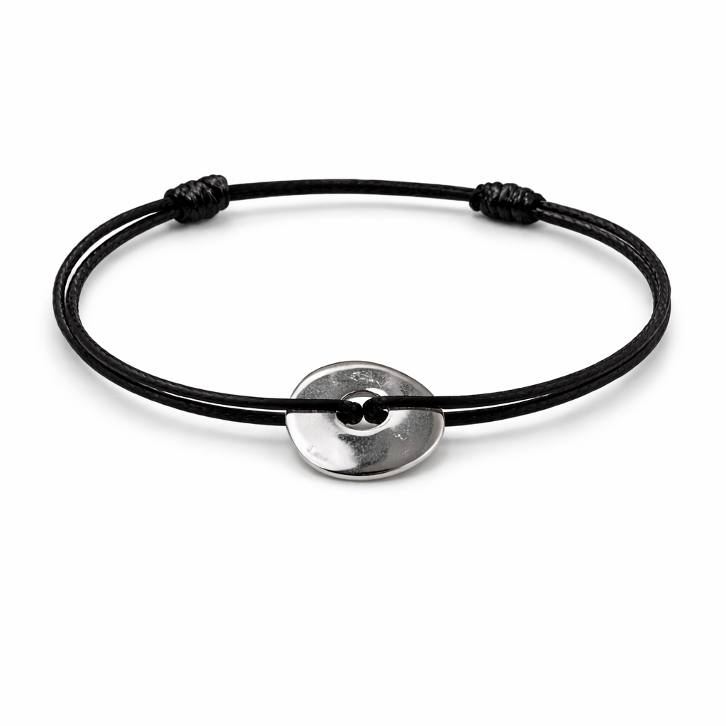 Bracelet Cercle / Cible Asymétrique sur cordon
