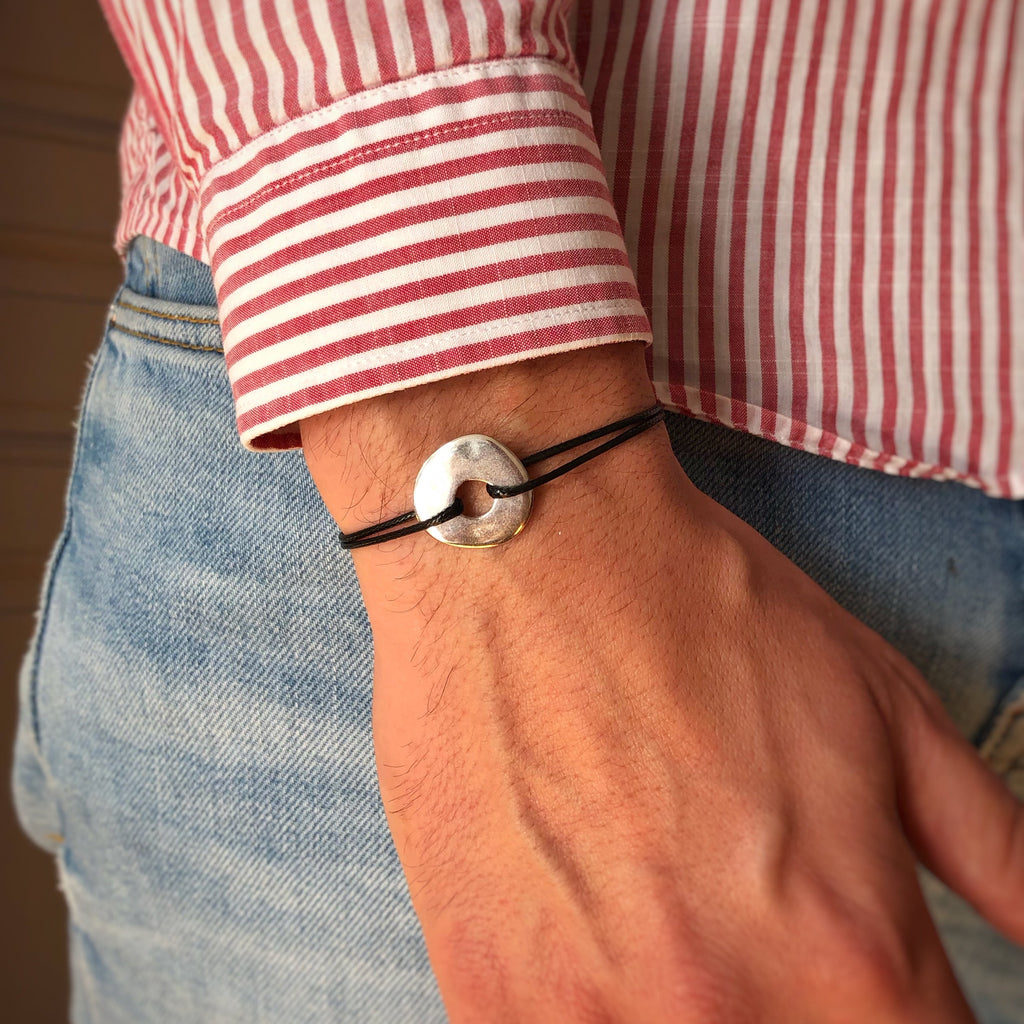 Bracelet Cercle / Cible Asymétrique sur cordon