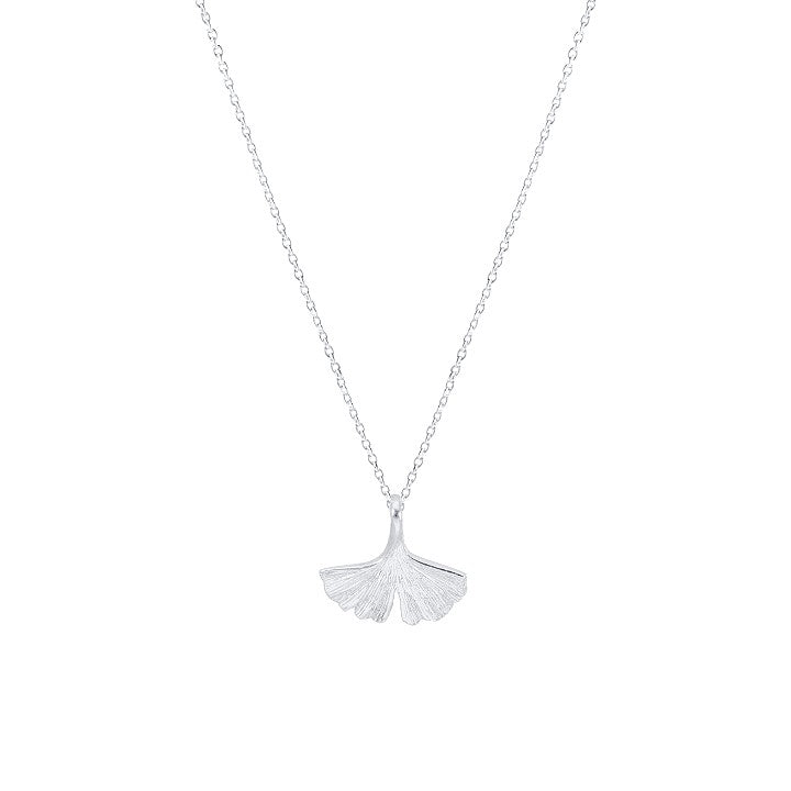 Collier pendentif feuille de ginkgo en Argent 925