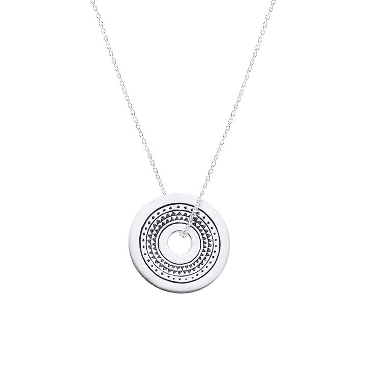 Collier chaîne cible - médaille Ethnique en Argent 925