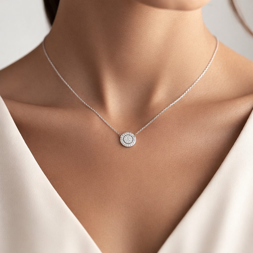 Collier chaîne ras de cou médaille GAÏA en Argent 925