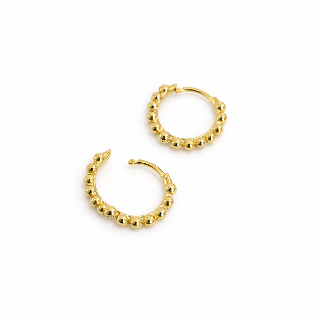 Boucles d’oreilles anneaux mini créoles petites boules plaqué Or diamètre 6,7,8 ou 9 mm idée cadeau fille femme