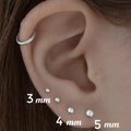 Puces d'oreilles boules Argent 925 diamètre 3, 4, ou 5 mm - Boucles d'oreilles puces, clous, boules.