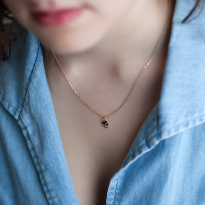 Collier pendentif tête de mort en plaqué Or